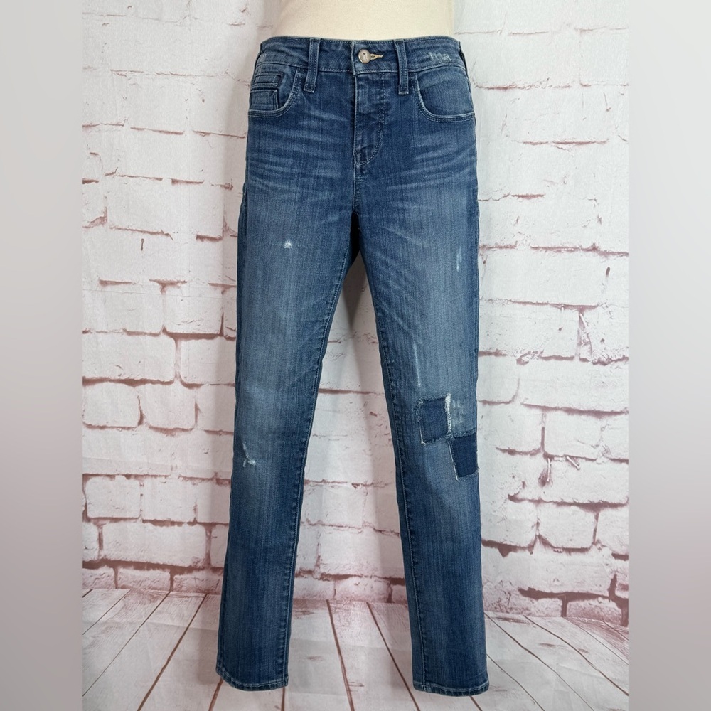 ANTHRO PILCRO Mid Rise Waist 28 Inches Size 27 Distressed Medium Wash Denim Jean - Picture 2 of 15